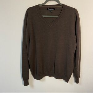 Kenneth Roberts Men’s Sweater V Neck Brown  XL